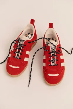 Balzac Paris Baskets Quinn Croûte de cuir rouge Sale
