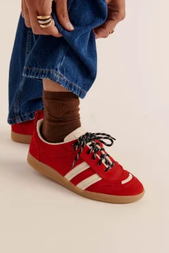 Balzac Paris Baskets Quinn Croûte de cuir rouge Sale