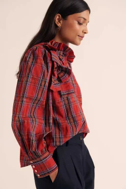 Balzac Paris Blouse Diana Tartan rouge Best