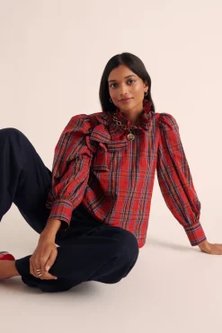 Balzac Paris Blouse Diana Tartan rouge Best