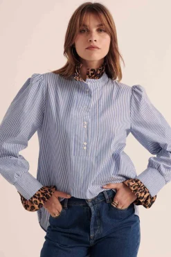 Balzac Paris Blouse Source léopard et rayures Rayures léopard Outlet