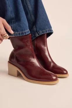 Balzac Paris Bottines Allure Vernis froissé chocolat Best Sale
