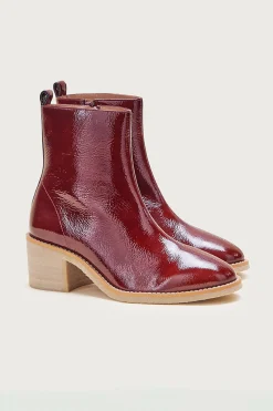 Balzac Paris Bottines Allure Vernis froissé chocolat Best Sale