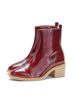 Balzac Paris Bottines Allure Vernis froissé chocolat Best Sale