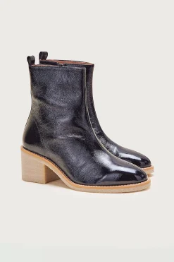 Balzac Paris Bottines Allure vernis froissé noir Noir vernis Discount