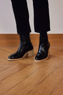 Balzac Paris Bottines Allure vernis froissé noir Noir vernis Discount
