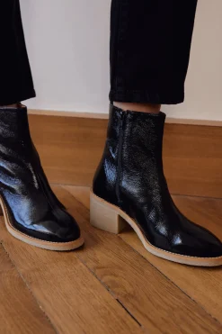 Balzac Paris Bottines Allure vernis froissé noir Noir vernis Discount