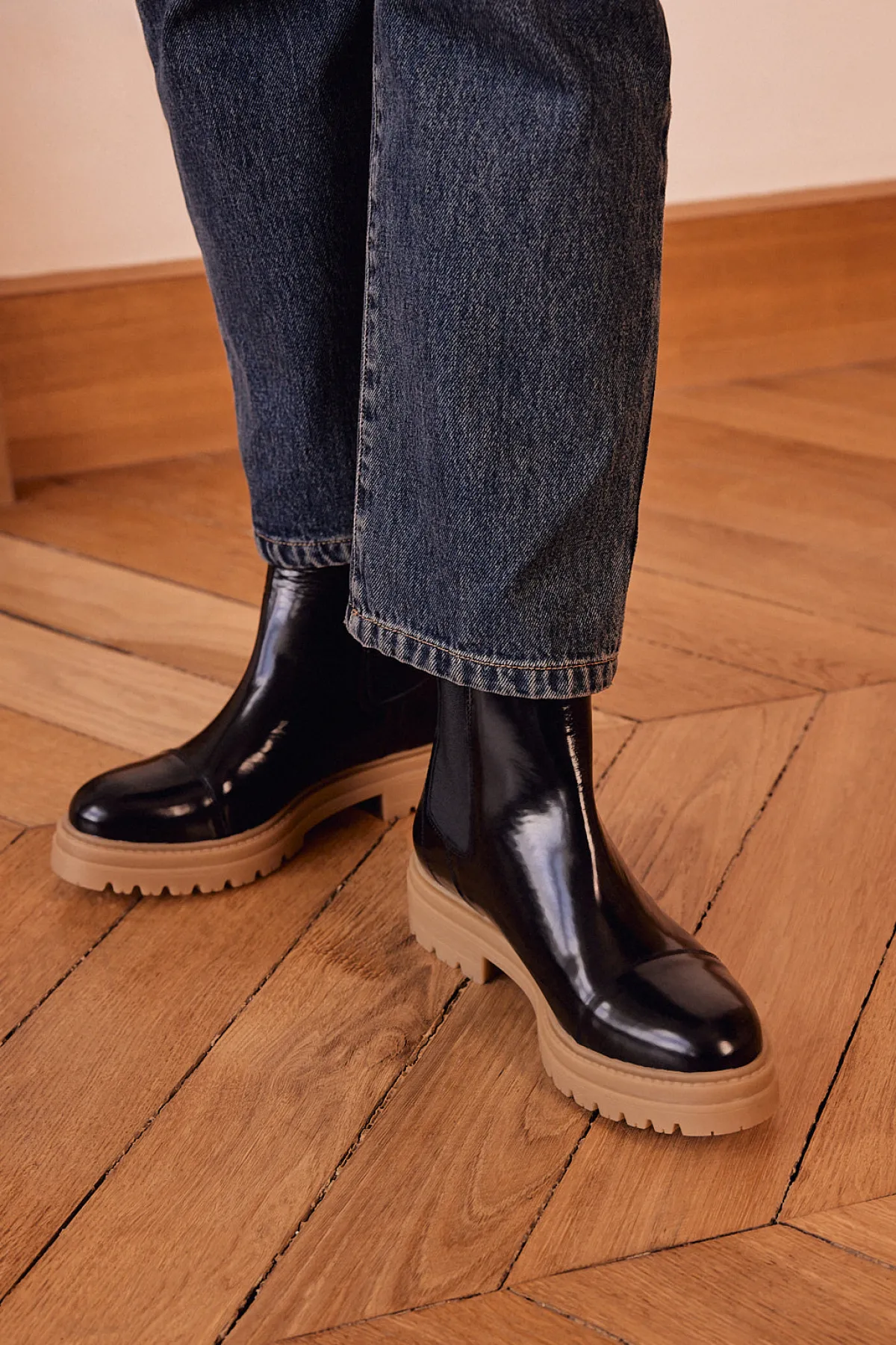 Balzac Paris Bottines Fleuron Noir glacé Hot