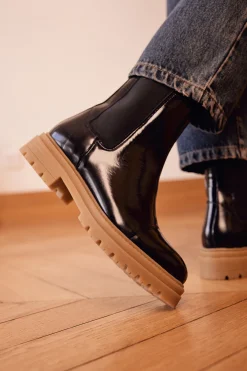 Balzac Paris Bottines Fleuron Noir glacé Hot