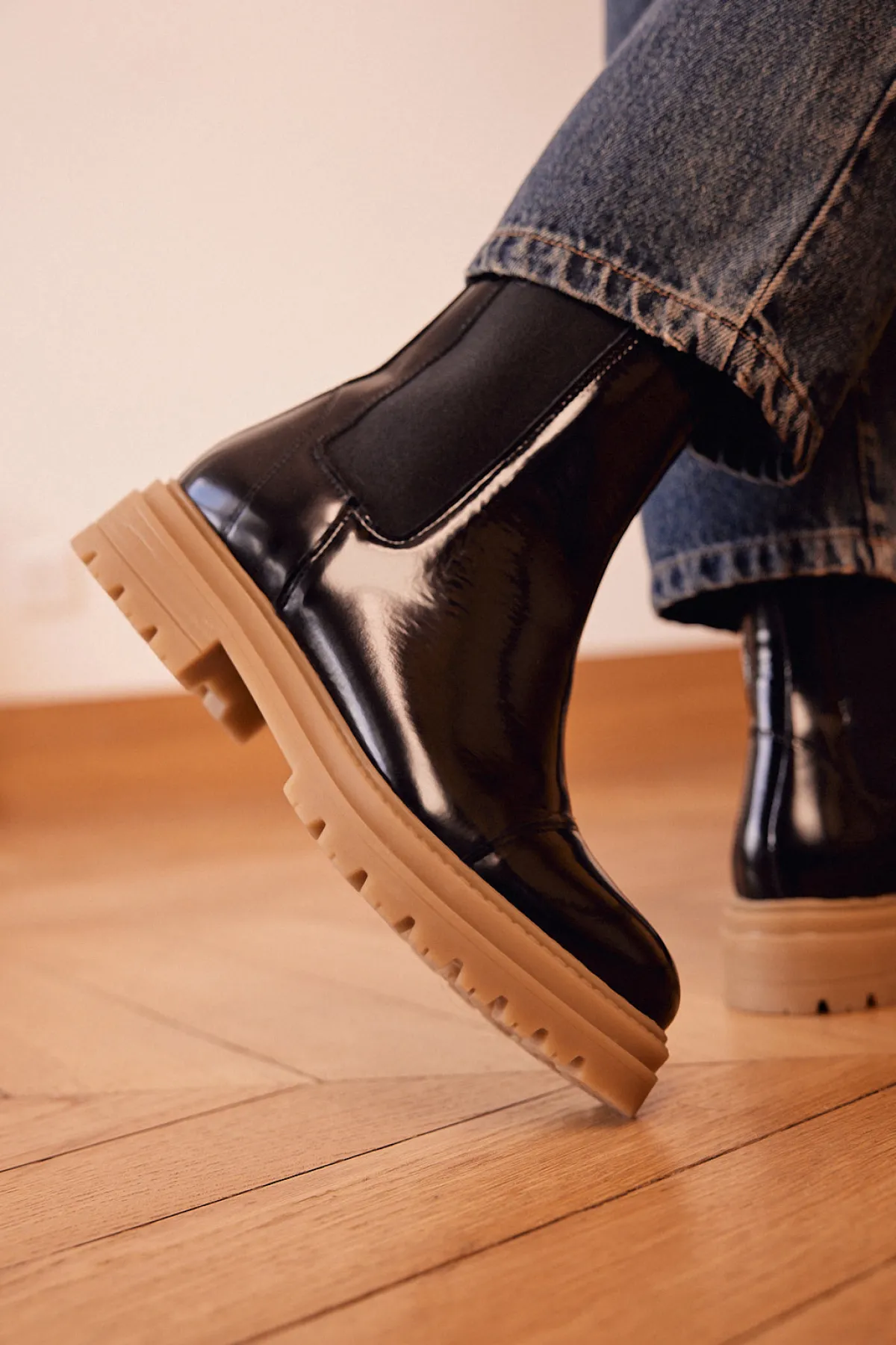 Balzac Paris Bottines Fleuron Noir glacé Hot