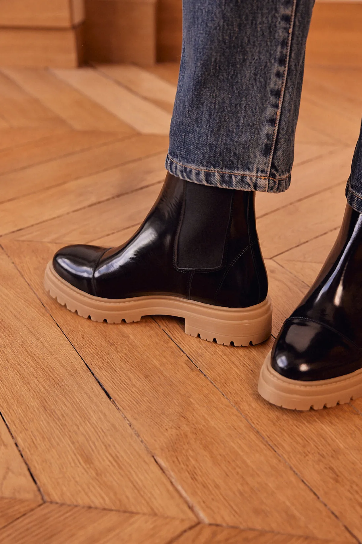 Balzac Paris Bottines Fleuron Noir glacé Hot