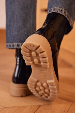 Balzac Paris Bottines Fleuron Noir glacé Hot