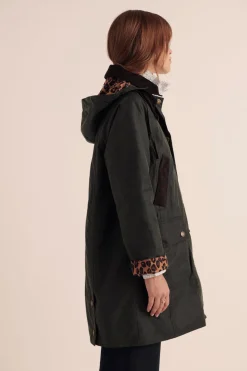 Balzac Paris Capuche ajustable Elana kaki et léopard Barbour x BP Kaki barbour x bp Best