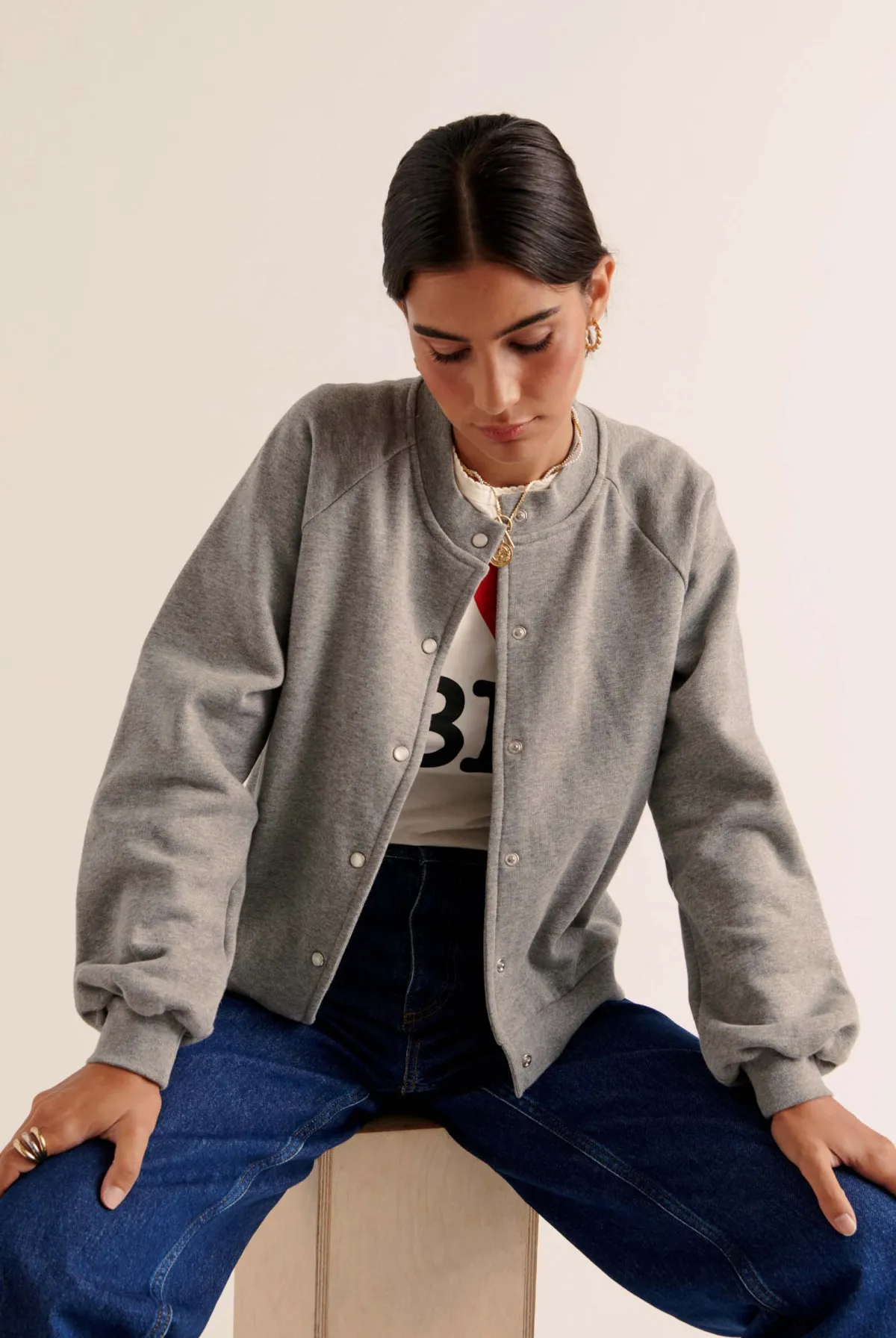 Balzac Paris Cardigan Douillet Gris chiné Shop