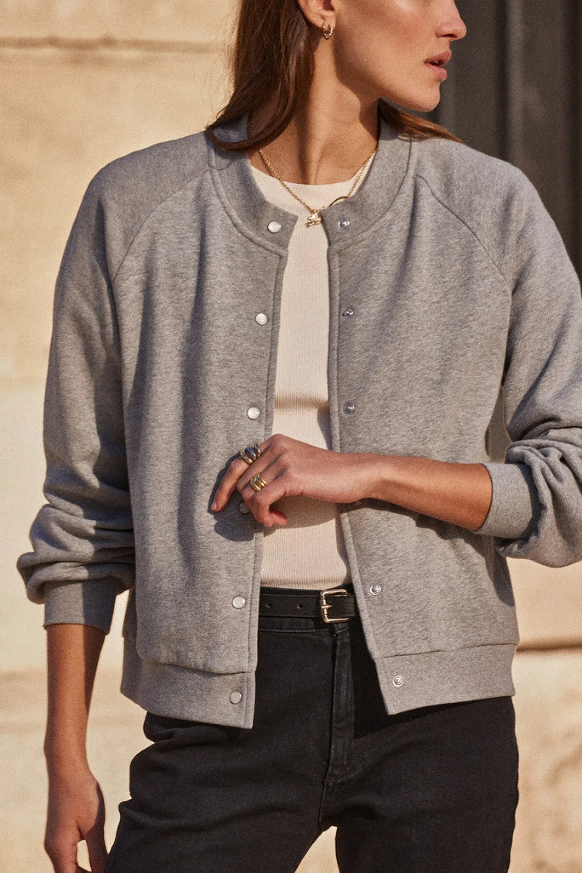 Balzac Paris Cardigan Douillet Gris chiné Shop