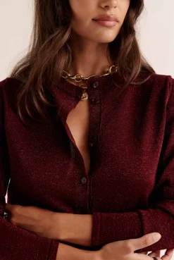 Balzac Paris Cardigan Mandy Bordeaux irisé Clearance