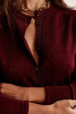 Balzac Paris Cardigan Mandy Bordeaux irisé Clearance
