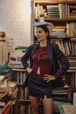 Balzac Paris Cardigan Mandy Bordeaux irisé Clearance