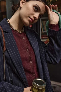 Balzac Paris Cardigan Mandy Bordeaux irisé Clearance
