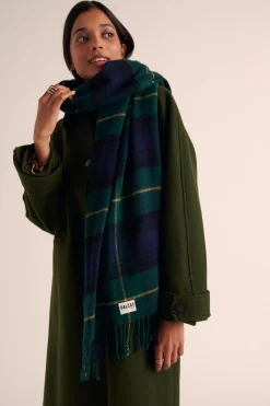 Balzac Paris Écharpe Public Tartan vert et marine Discount