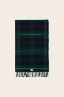Balzac Paris Écharpe Public Tartan vert et marine Discount