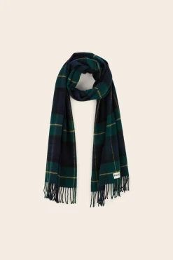 Balzac Paris Écharpe Public Tartan vert et marine Discount