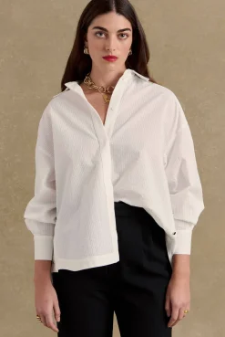 Balzac Paris Chemise Arthus seersucker Blanc Fashion