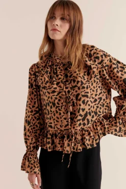 Balzac Paris Chemise Belva Imprimé guépard cappuccino Shop