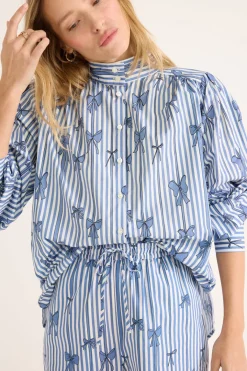 Balzac Paris Chemise Bianca imprimé noeuds bleu Imprimé nœuds bleu Hot