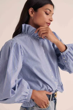Balzac Paris Chemise Davis Rayures bleu et blanc Cheap