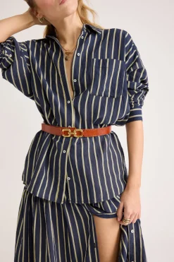 Balzac Paris Chemise Hector Rayures marine et jaune Fashion