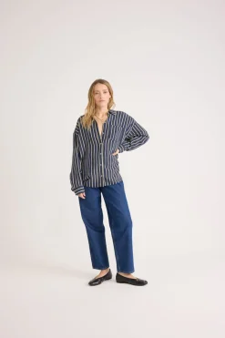 Balzac Paris Chemise Hector Rayures marine et jaune Fashion