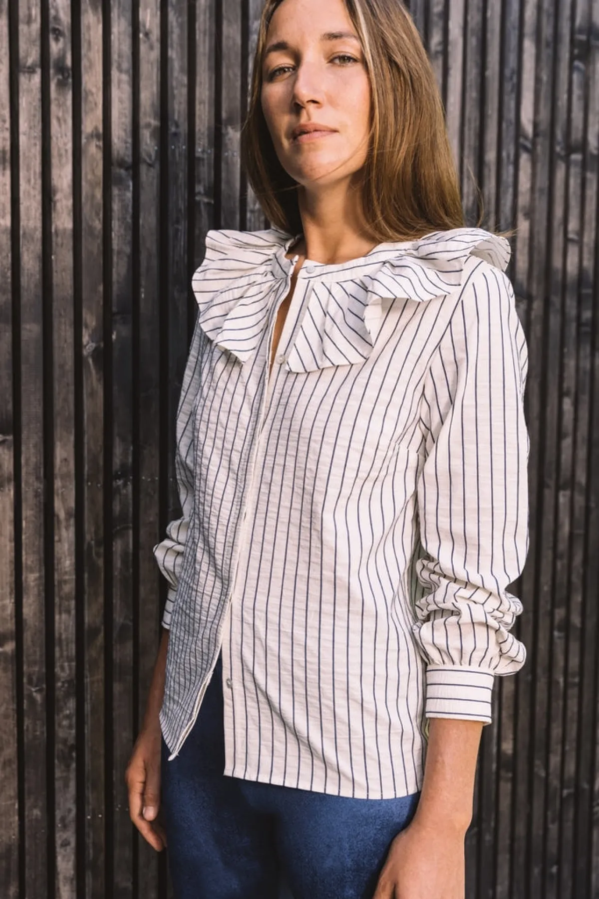 Balzac Paris Chemise Hergé et blanc Rayures bleu Flash Sale