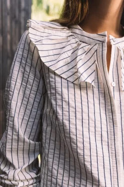 Balzac Paris Chemise Hergé et blanc Rayures bleu Flash Sale