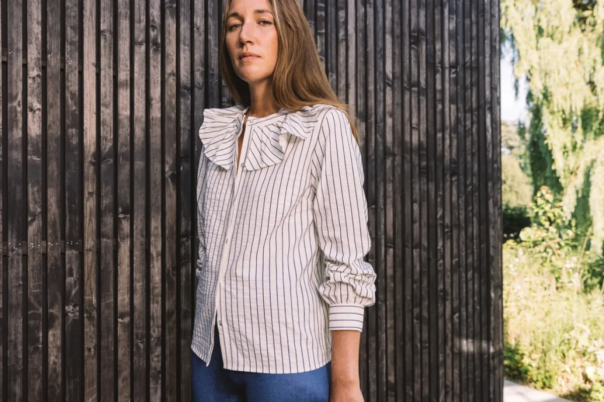 Balzac Paris Chemise Hergé et blanc Rayures bleu Flash Sale