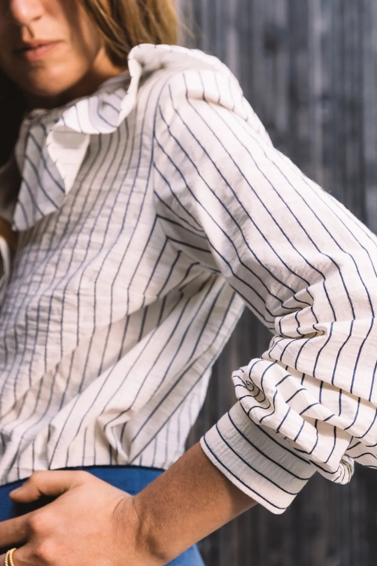 Balzac Paris Chemise Hergé et blanc Rayures bleu Flash Sale