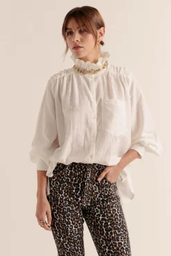 Balzac Paris Chemise Léonor Carreaux blanc naturel Fashion