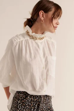 Balzac Paris Chemise Léonor Carreaux blanc naturel Fashion
