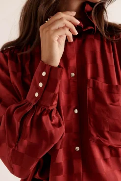 Balzac Paris Chemise Léonor Damier bordeaux Online