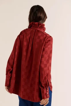 Balzac Paris Chemise Léonor Damier bordeaux Online