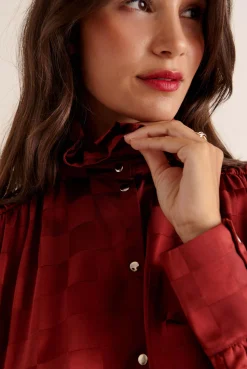 Balzac Paris Chemise Léonor Damier bordeaux Online
