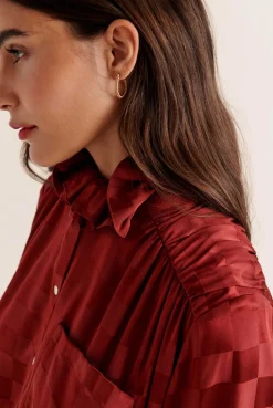 Balzac Paris Chemise Léonor Damier bordeaux Online