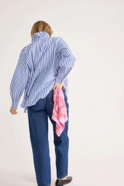 Balzac Paris Chemise Léonor rayures Blanc et bleu Outlet