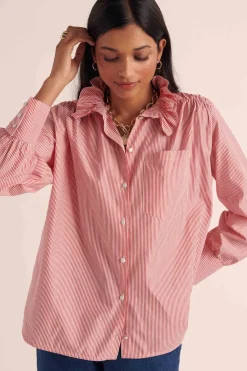 Balzac Paris Chemise Léonor Rayures rouge et blanc Sale
