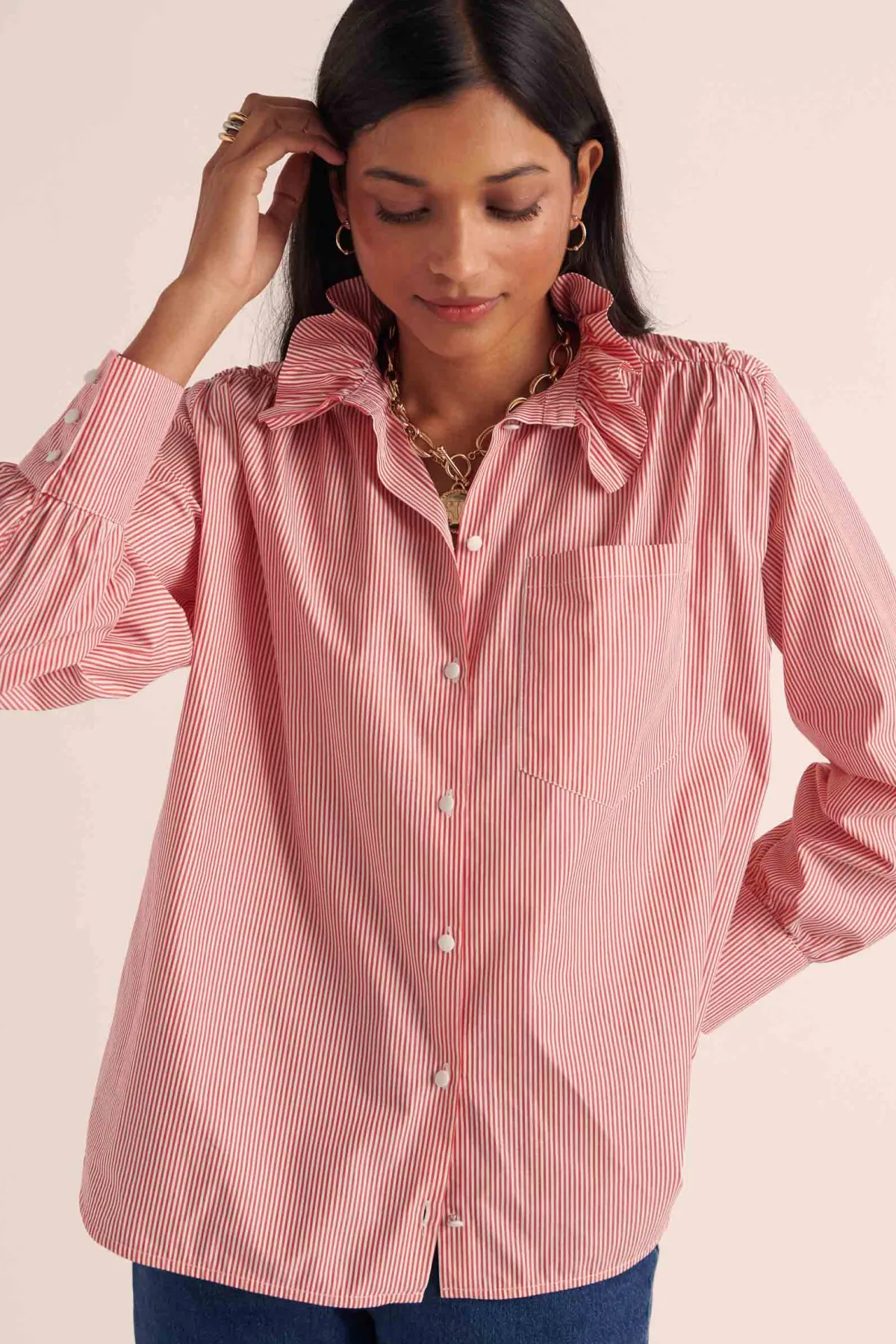 Balzac Paris Chemise Léonor Rayures rouge et blanc Sale
