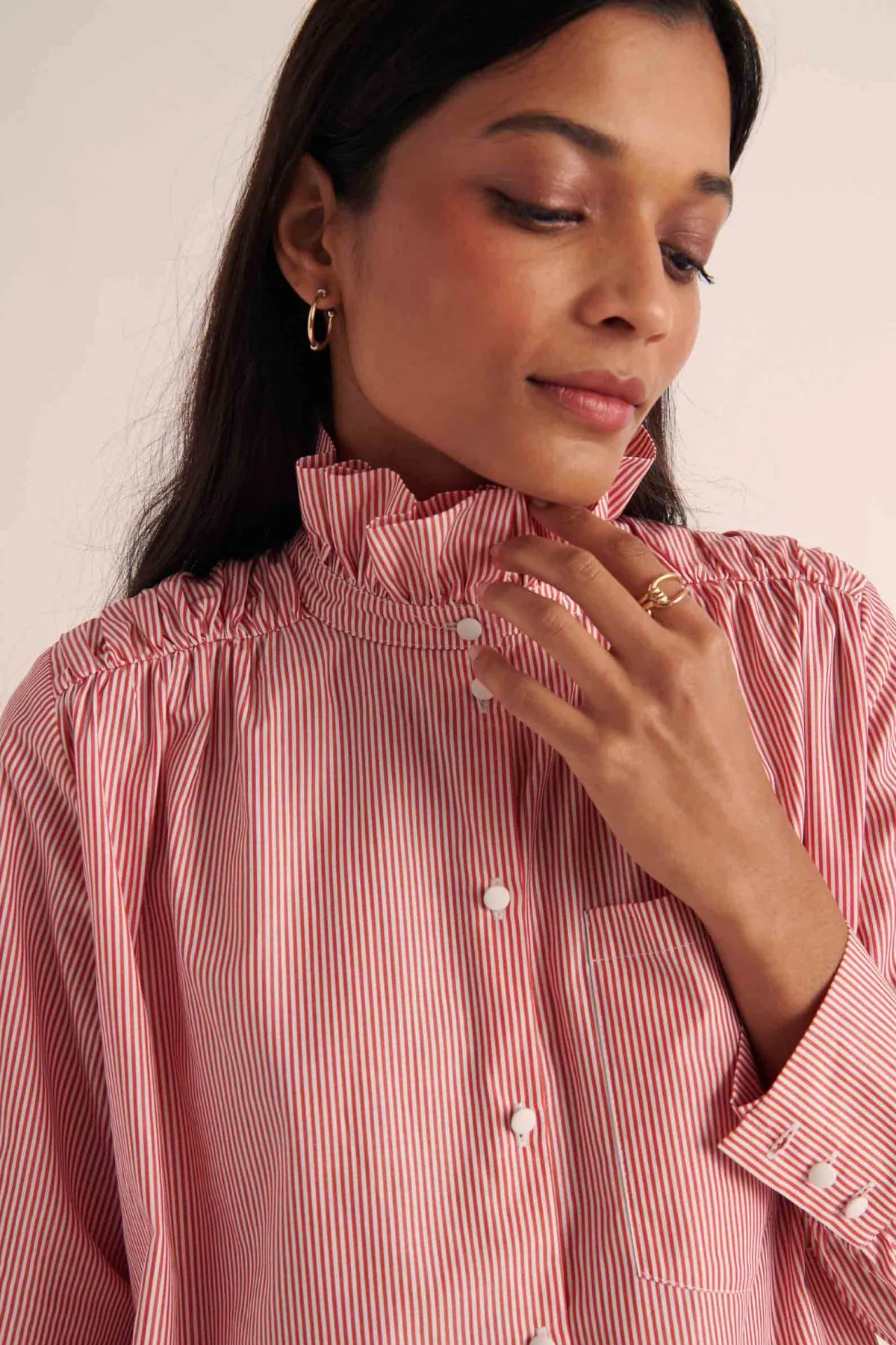 Balzac Paris Chemise Léonor Rayures rouge et blanc Sale