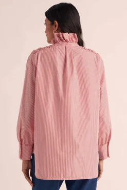 Balzac Paris Chemise Léonor Rayures rouge et blanc Sale