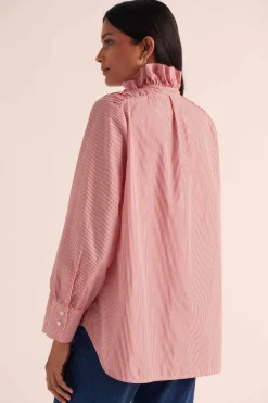 Balzac Paris Chemise Léonor Rayures rouge et blanc Sale