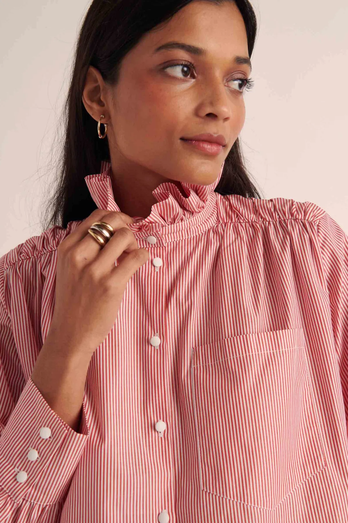 Balzac Paris Chemise Léonor Rayures rouge et blanc Sale