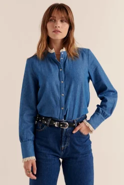 Balzac Paris Chemise Léopoldine bleu midi En jean Best Sale